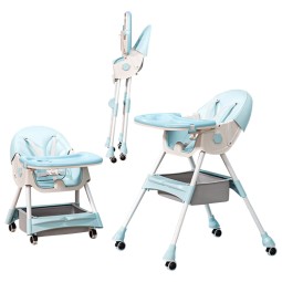 Baby High Chair Manufacturer - Silent Wheels Foldable Feeding