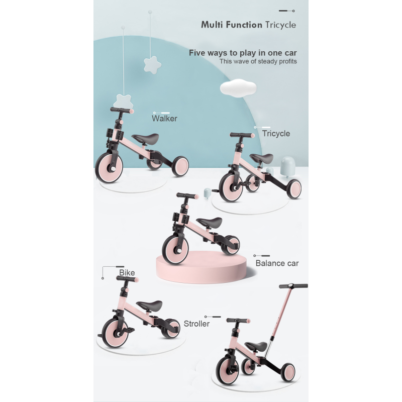 Tricycle Manufacturer - 5 in 1 Aluminum Frame Trike