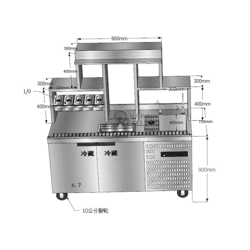 Stainless Steel Counter Factory - Milk Tea Bar Refrigerator