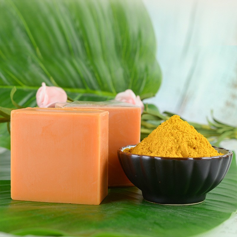 Customized Regular Size Vegan Ayurvedic Savon Tumeric Whitening Dark Spot Remover Acne Hand Made Turmeric Soap