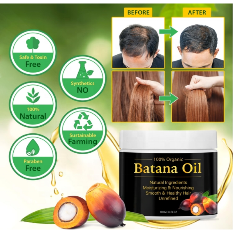 Customized Private Label Organic Hair Growth Oil Butter Improve Hair Growth 100g 100% Pure Batana Oil for Hair Growth