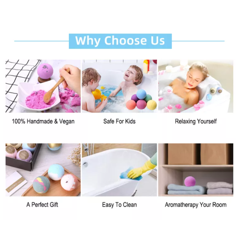 Factory Supply 100% Natural Ingredients Hot Sale Bath Bomb Set Cheap Best Moisturizing Bath Bombs With Surprises in Them