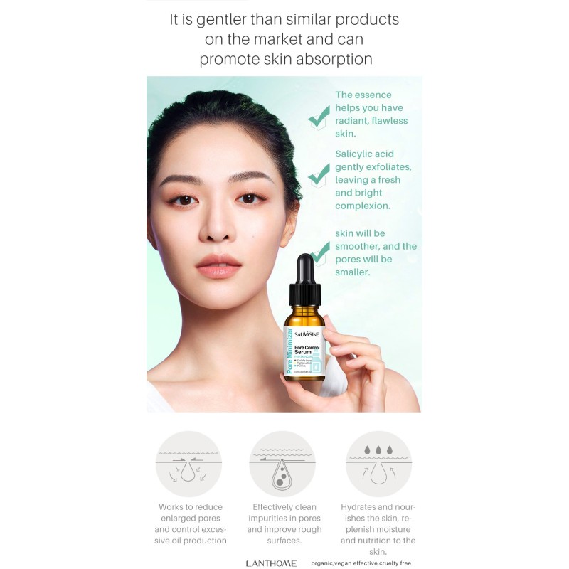 Customized Private Label 10ml Blackhead Removal Tightens Skin Pore Shrinking Serum for Skin Care