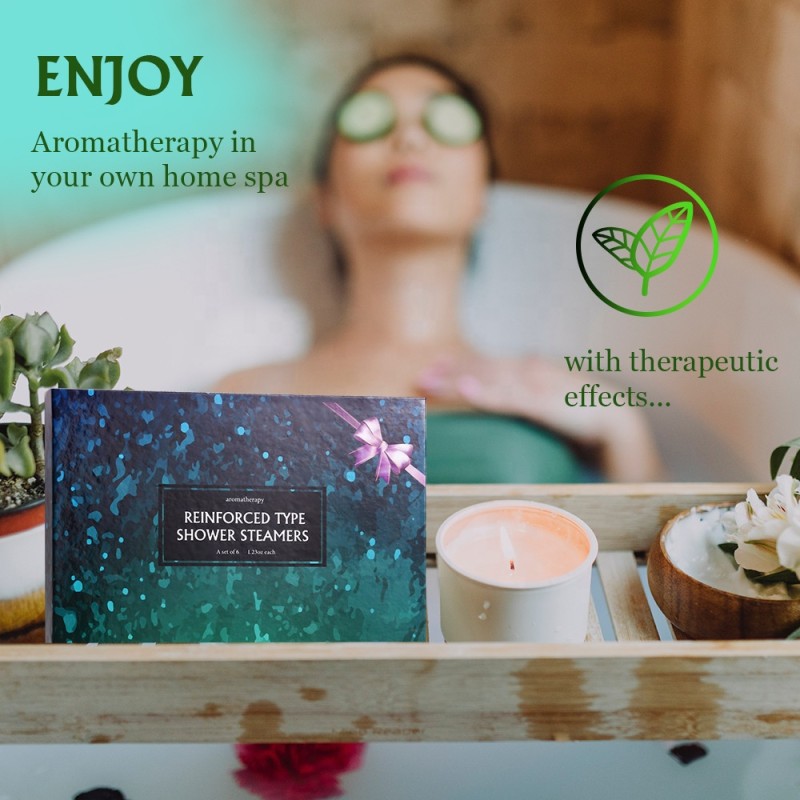 Hot Sale Valentine's Day Gift 35g 6 Pack Organic Essential Oil Aromatherapy Shower Steamers Tablets