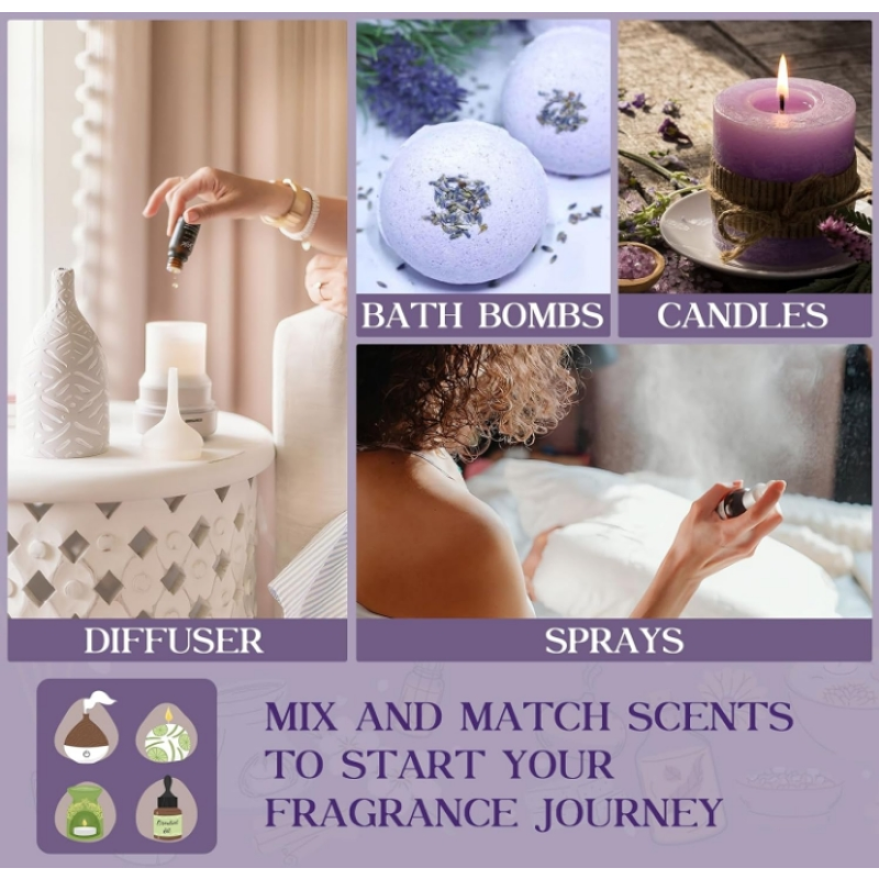 Customized Private Label 100% Natural Essential Oil Lavender Aromatherapy Essential Oils Gift Set