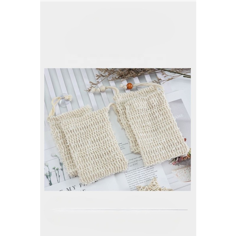 Customized Packaging Travel Exfoliation 100% Natural Organic Sisal Soap Bag for Scrub Body