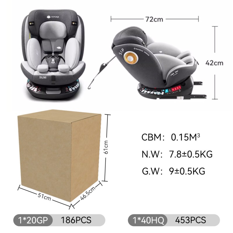 Car Seat Factory - Portable Rotating 360 ISOFIX LATCH