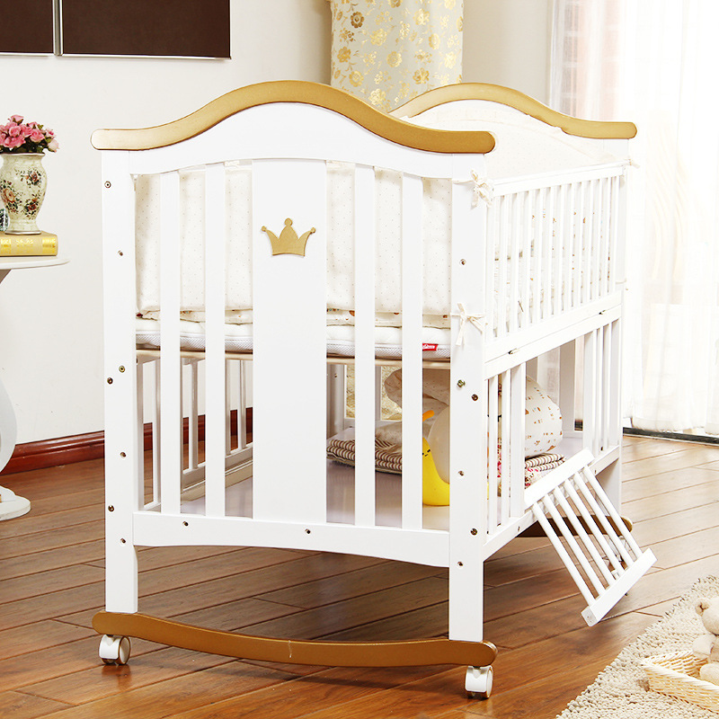 Baby Furniture Manufacturer - Multifunction Wooden Bed Rocking