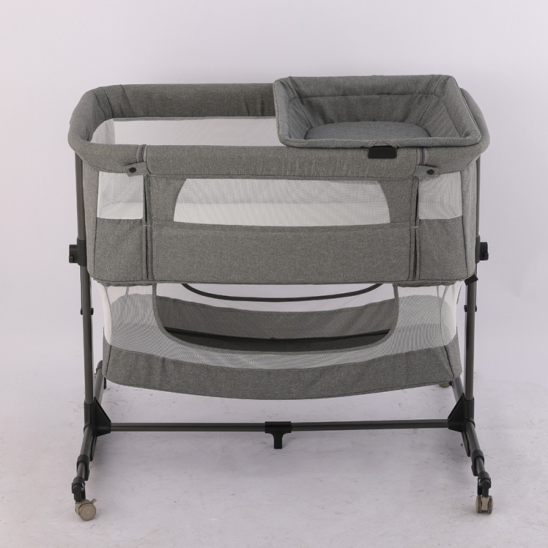Portable Crib Manufacturer - Foldable Grey Mosquito Net