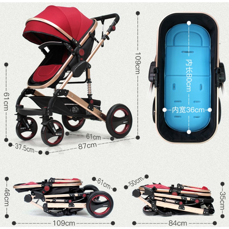 Baby Pram Manufacturer - Multicolor Luxury 2-in-1 Foldable
