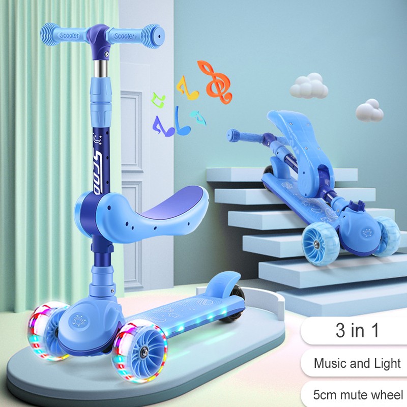 Kick Scooter Manufacturer - 2 in 1 Foldable 3 Wheel Light