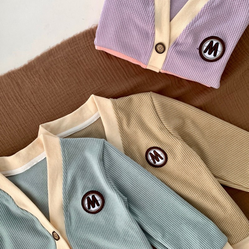 Infant Knitwear Manufacturer - Soft Polyester V-Neck Cardigan