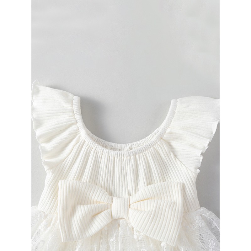 Wedding Dress Factory - Fashionable Puffy Laced Bow