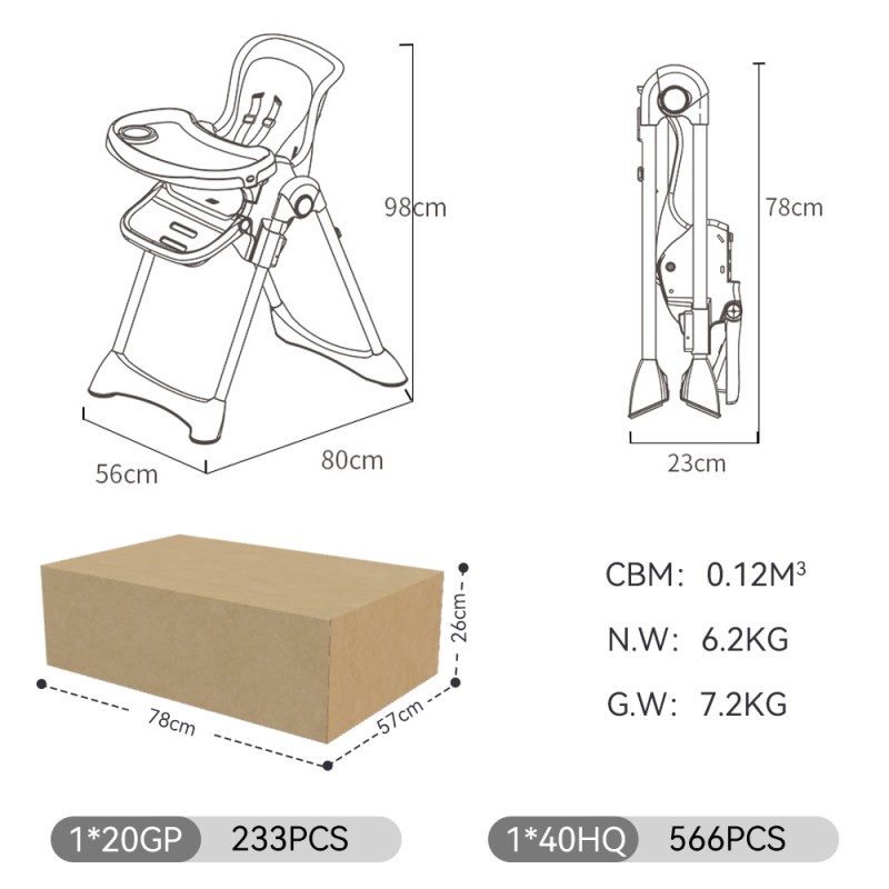 Toddler High Chair Factory - Height Adjustable Modern Plastic