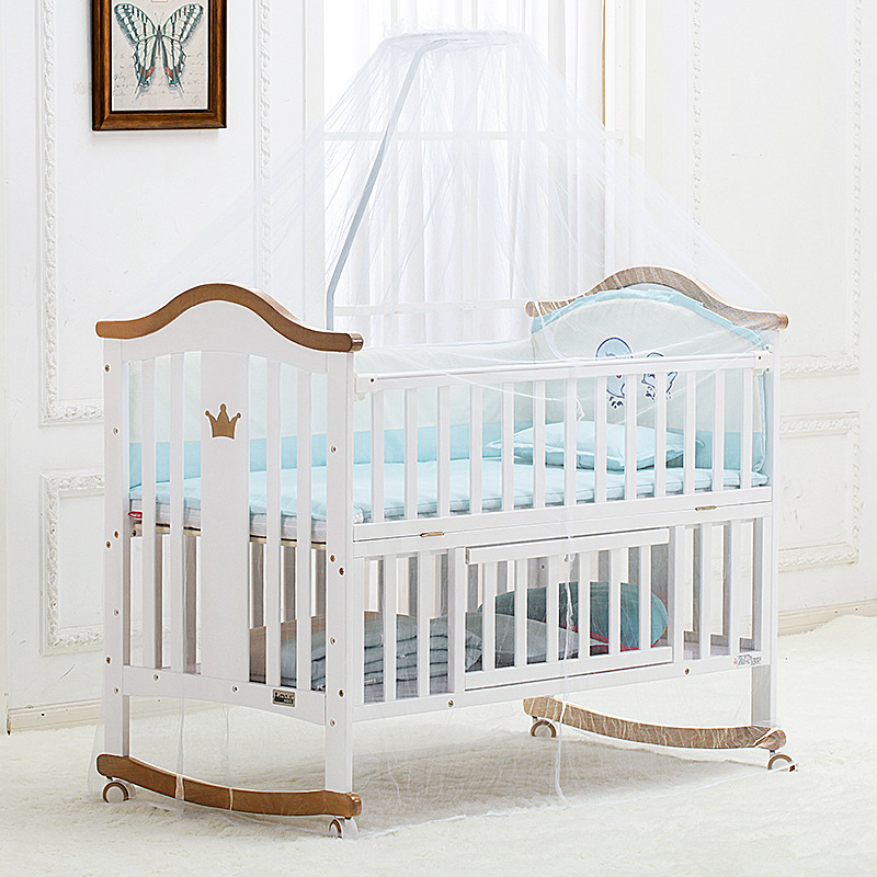 Baby Furniture Manufacturer - Multifunction Wooden Bed Rocking