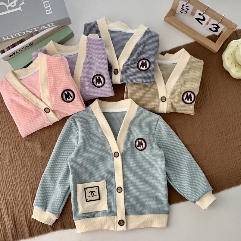 Infant Knitwear Manufacturer - Soft Polyester V-Neck Cardigan
