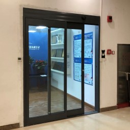 Automatic Door Project Manufacturer - Single Open Black Frame Glass Door