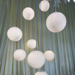 Acrylic Chandelier Factory - Milky White Bubble Lighting
