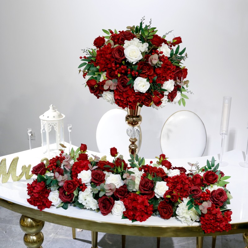 Flower Garland Factory - Artificial Red Roses Runner