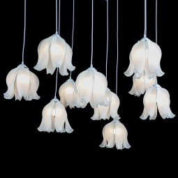 LED Hanging Light Factory - Flamingo Orchid Fabric Lamp