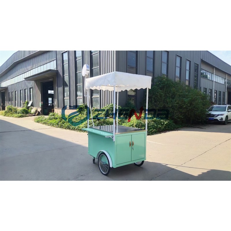Snack Cart Manufacturer - Three-wheeled Freezer Human Traction