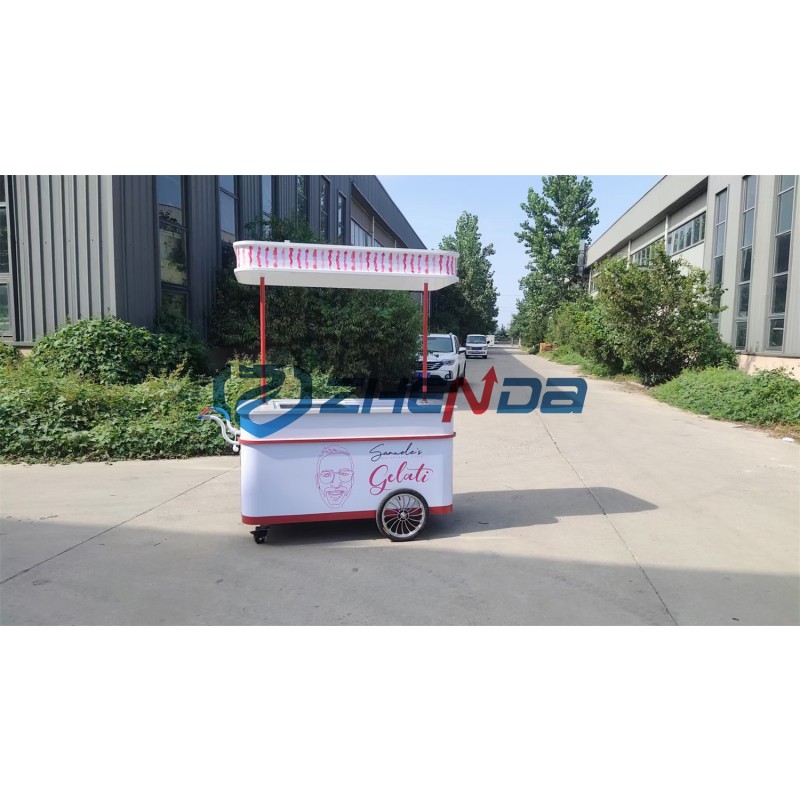 Ice Cream Trolley Factory - Customized Logo Green Hand Trailer Pulley
