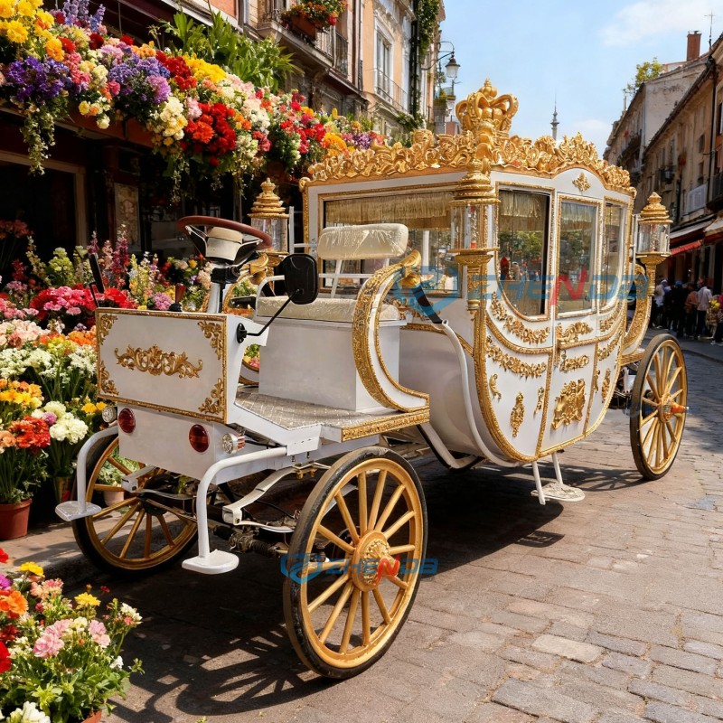 Wedding Carriage Manufacturer - Electric Royal Horse Drawn Vehicle