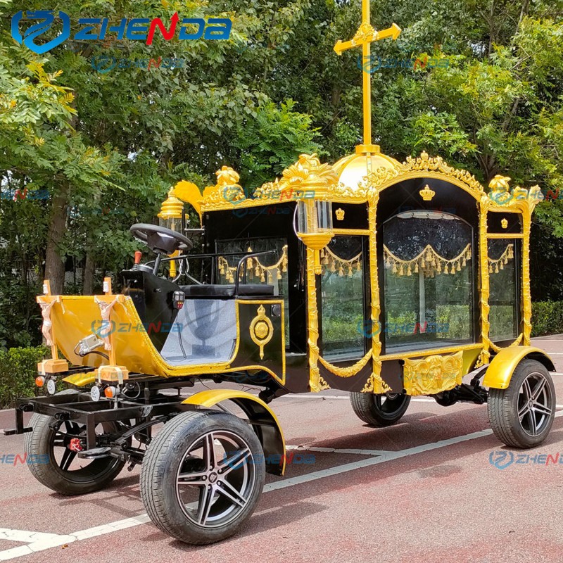 Horse Hearse Factory - Classic Black Gold Special Funeral Industry