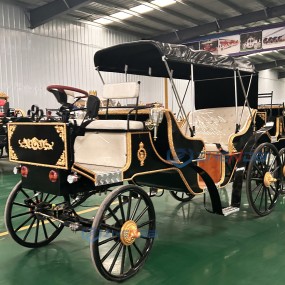 Sightseeing Carriage Factory - Black Convertible Electric Wedding Carriage