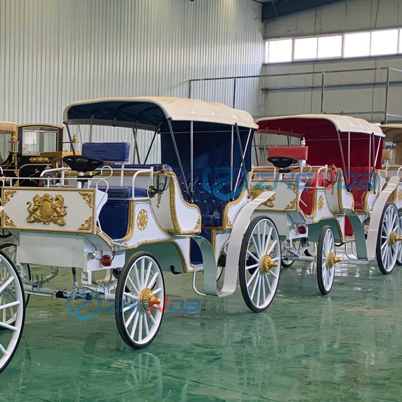 Sightseeing Carriage Manufacturer - Blue Convertible 4 Steel Wheels