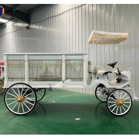 Funeral Carriage Manufacturer - Black Horse Drawn Casket Chariot