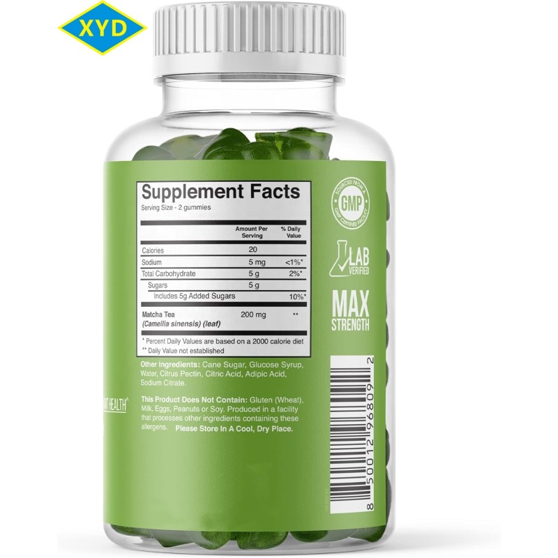 Private Label Herbal Supplements  Green Tea Matcha Gummies Candies
