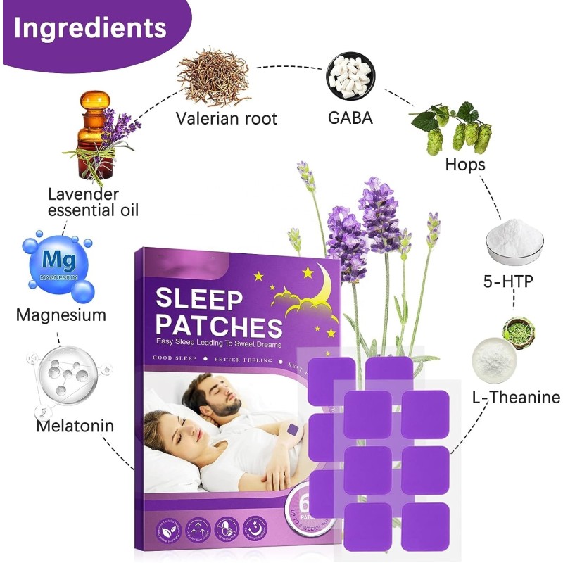 60 Pcs Per Box OEM Private Labels Sleep Patch with Melatonin and Natural Ingredients Promotes Restful Sleep
