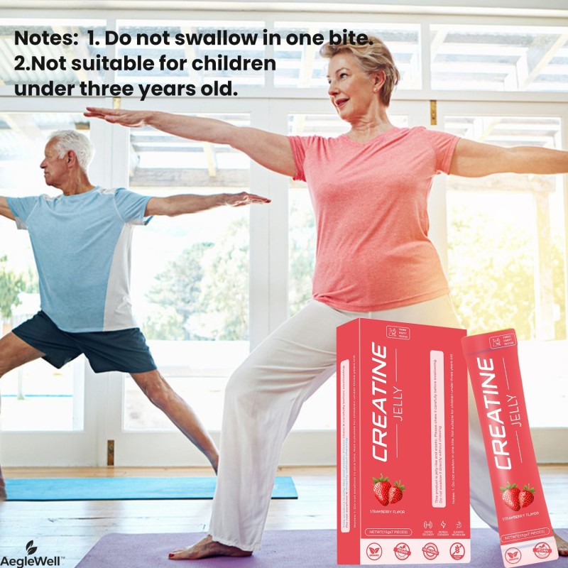 Factory Supply New Product Private Label Creatine Jelly in Strawberry Flavor for Sports Building Muscle Healthcare Supplement