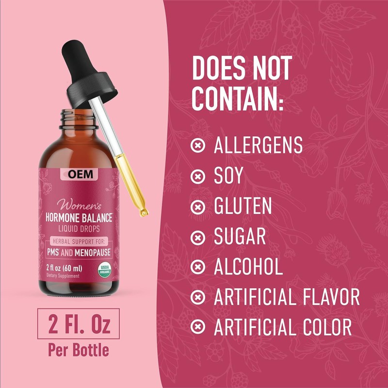 OEM 60ML Hormone Balance Liquid Drops PMS Relief  Drops