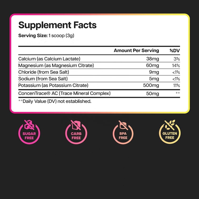 OEM Private Label Sugar Free  Electrolyte Hydration Powder Vitamin Supplement Powder