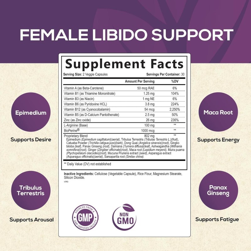 OEM Private Label Libido Booster Capsules for Women Female Libido Support Supplement - Women Vitamins Formula Supports Energy