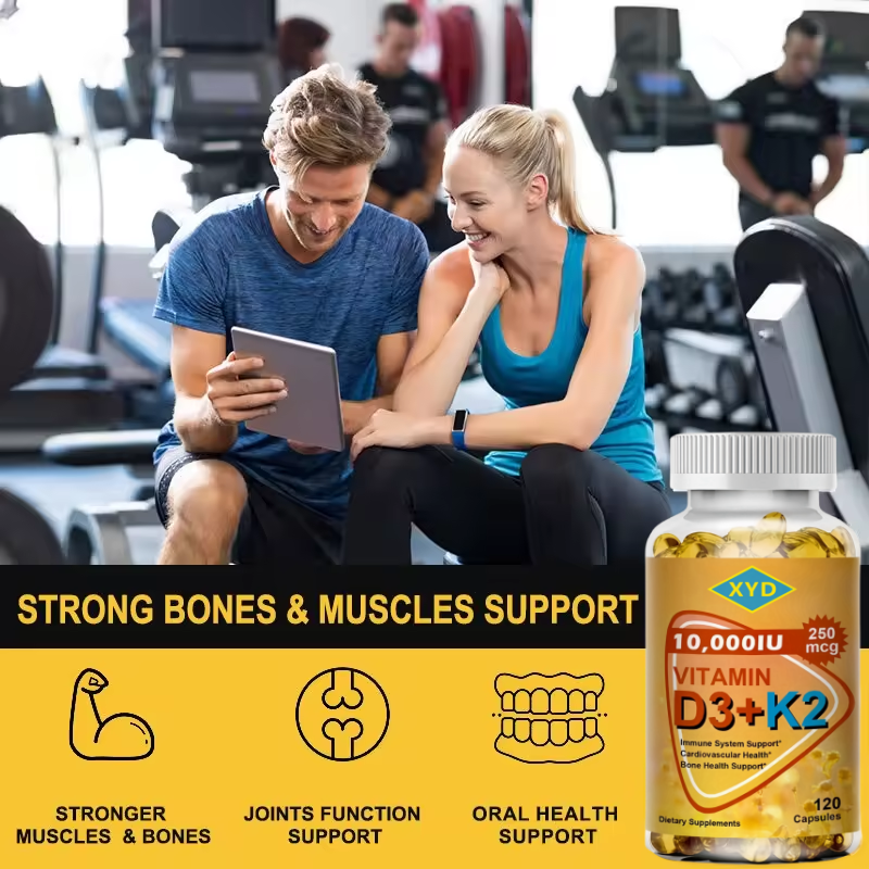 OEM Health Supplement Vitamin K2 MK7 Softgel Vegan Raw Material  Vitamin D3 K2 Capsules