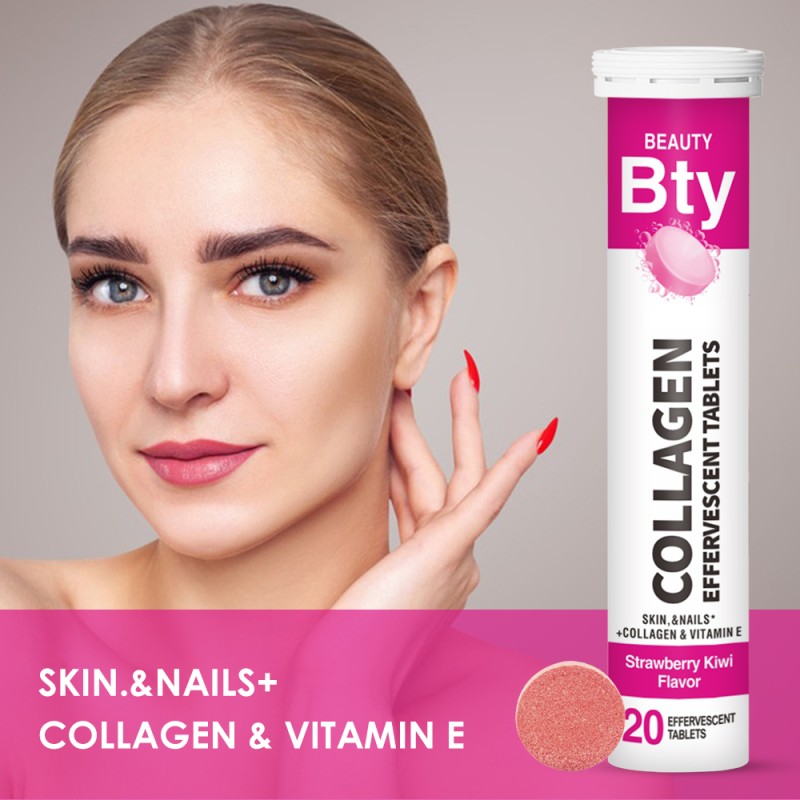 OEM Vitamins and Supplement Beauty Collagen Drink Effervescent Tablet for Whitening Collagen Effervescent Tablet