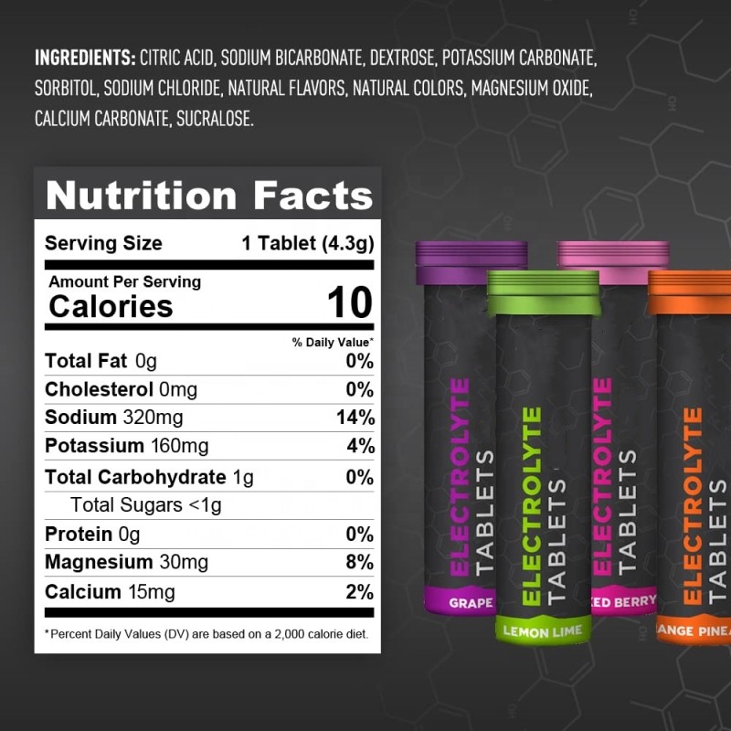 OEM Energy Supplement Private Label Electrolyte Drink Mix Vitamins Effervescent Electrolyte Tablets for Energy Drink