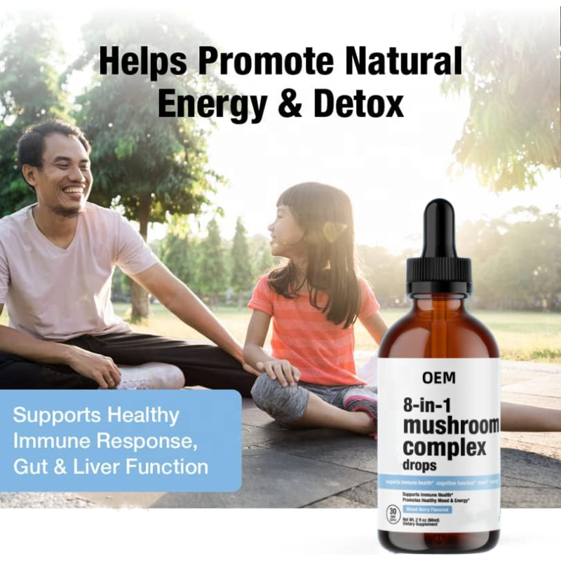 OEM Hot Selling  Lion's Mane Drops Mushroom Extract Drops Brain Boost Organic Lion's Mane Liquid