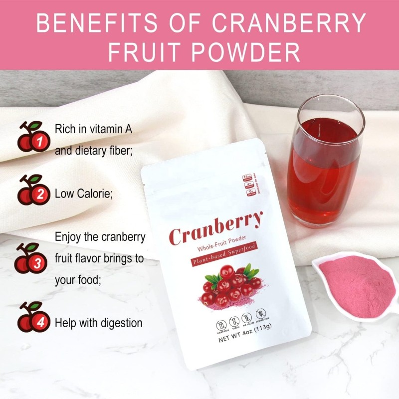 Private Label OEM Cranberry Fruits Collagen  Drink Supplement Herbal Supplements Pink Powder
