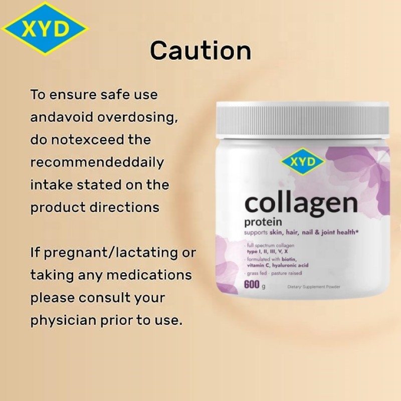 OEM Private Label Collagen Peptides Powder Joint Health and  Promotes Hair Nail Skin Bone