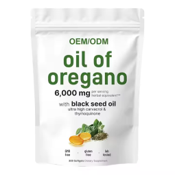 OEM Private Label 6000mg Oregano Oil Softgels Black Seed Oil Strength Carvacrol Thymoquinone Tablets Adults Pregnant Women
