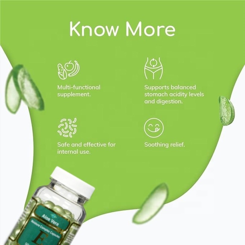 Wholesale Private Label Aloe Vera Oil Softgels Capsules for Skin Care Natural Aloe Plant Extraction