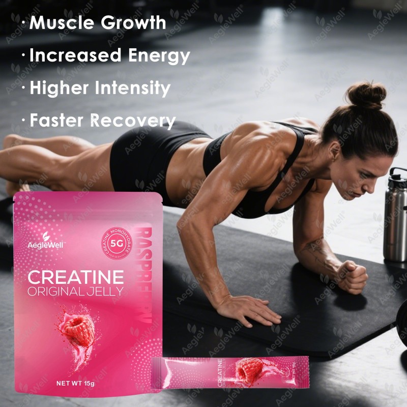 AegleWell Creatine Monohydrate Jelly for Men & Women Creatine Jelly Pre-Work Out for Muscle Strength Energy boost Custom Flavour