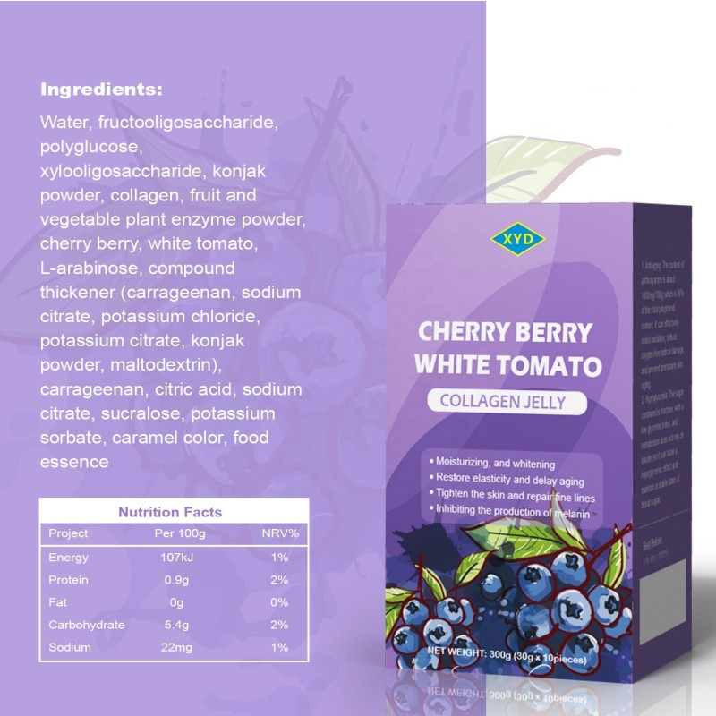 OEM Hot Selling Factory Supply Collagen Jelly with Cherry Berry White Tomato Delay Melanin Beauty Products