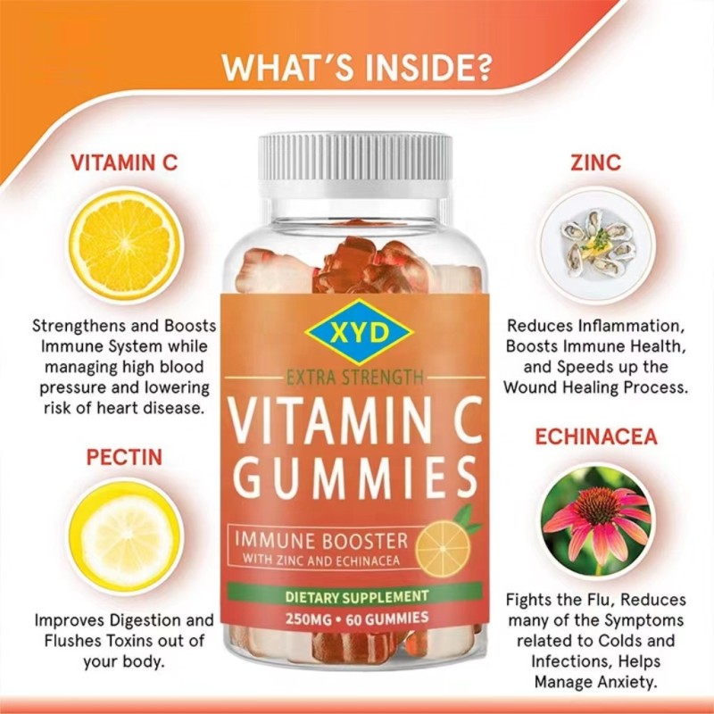 OEM Multivitamin Vitamin C Gummies for Kids and Adults Dietary Supplement Gummies Candy Sugar Free