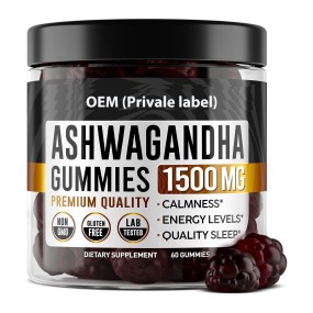 OEM Private Label Ashwagandha Herbal Supplement for Sleep, Stress Balance Ashwagandha Gummies for Women & Men
