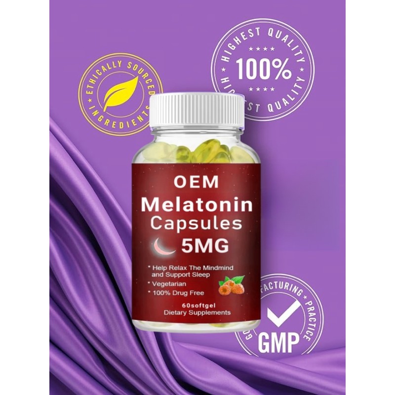 OEM Melatonin Softgel Mind Relaxing& Sleep Support Softgels Dietary Supplement for Men&Women